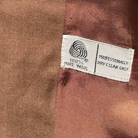 Joseph Picone Designer Collection Wool Skirt & Blazer Suit Set Camel Women's 10 - Picture 7 of 7